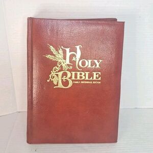 HOLY BIBLE Family Reference Red Ed Nelson 1971 King James KJV Large Vintage Book